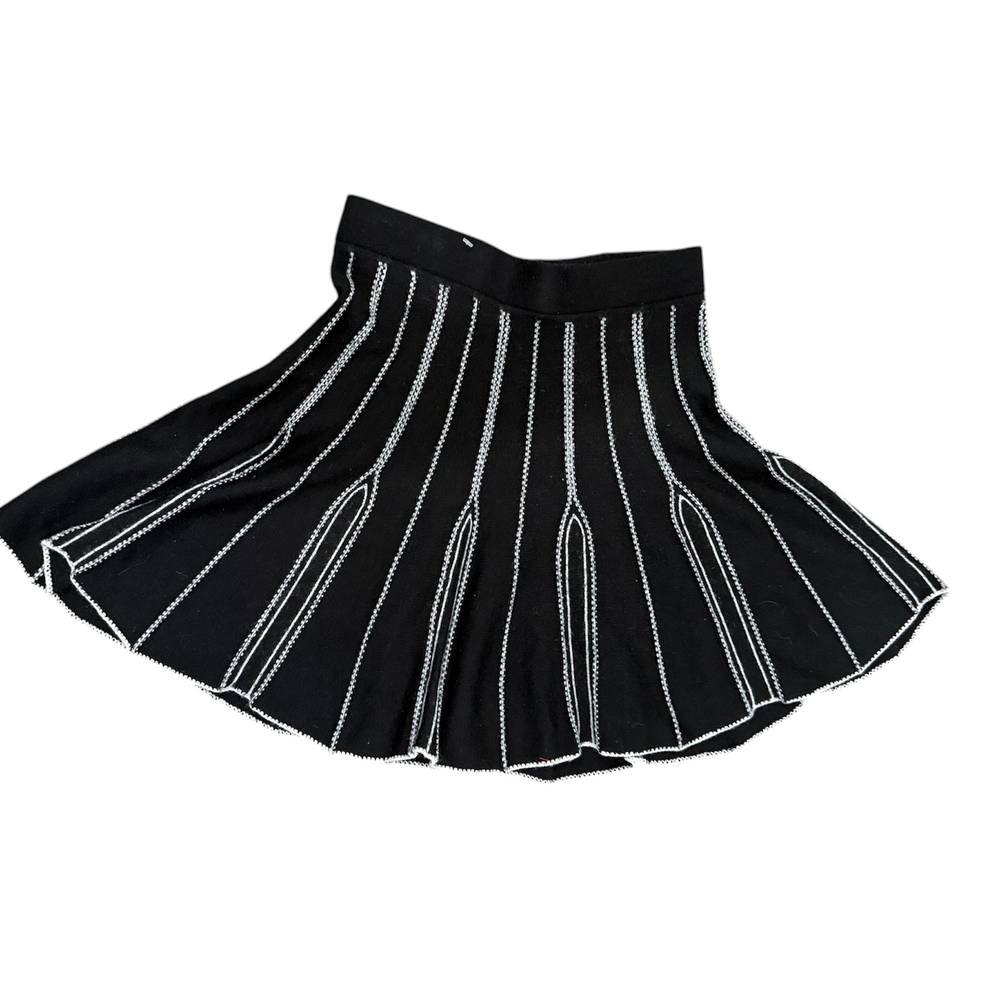 Lux Black Skirt with White Stitching - One Size Fits All